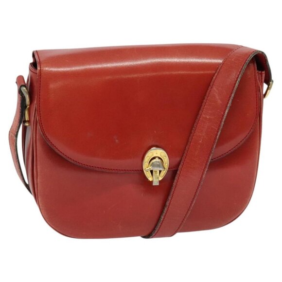 CELINE Shoulder Bag Leather Red gold Auth nb429 - Picture 1 of 16
